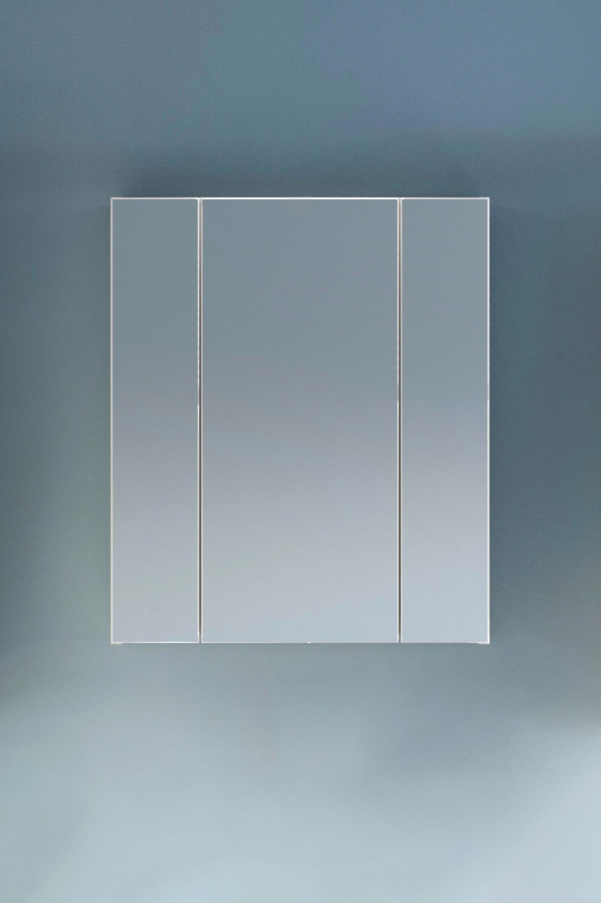 Omara Z Ogledalom Linus, 60x70 Cm, Bela - bela, Moderno, steklo/leseni material (60/70/18cm) - MID.YOU