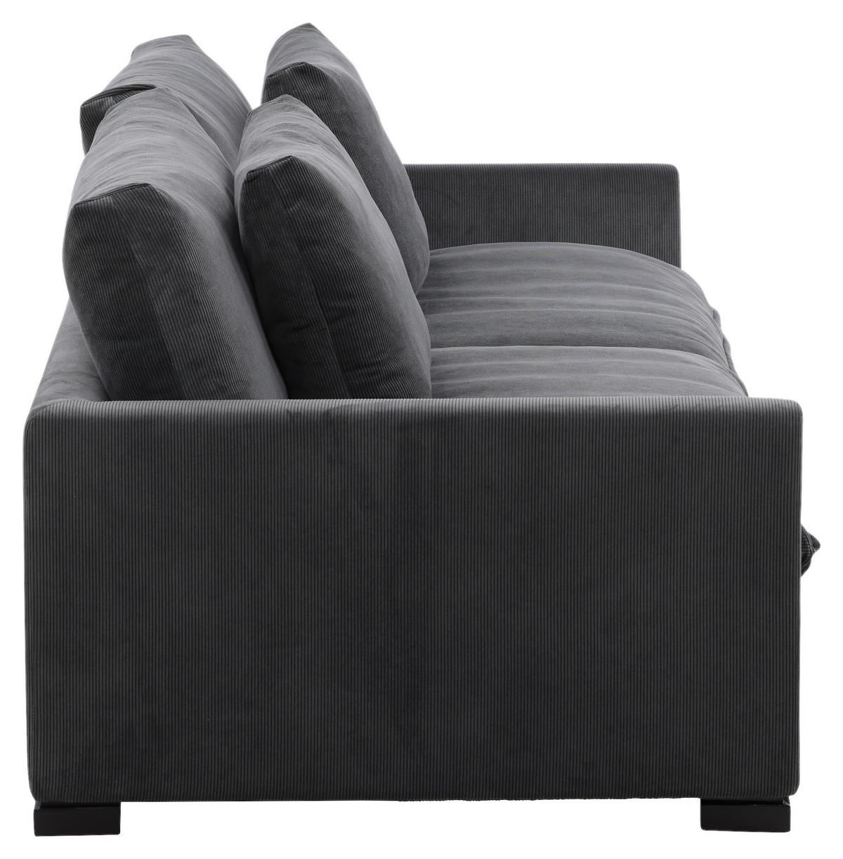3-SITZER-SOFA DURHAM - Dunkelgrau, Design, Holz/Textil (270/82/105cm) - Livetastic