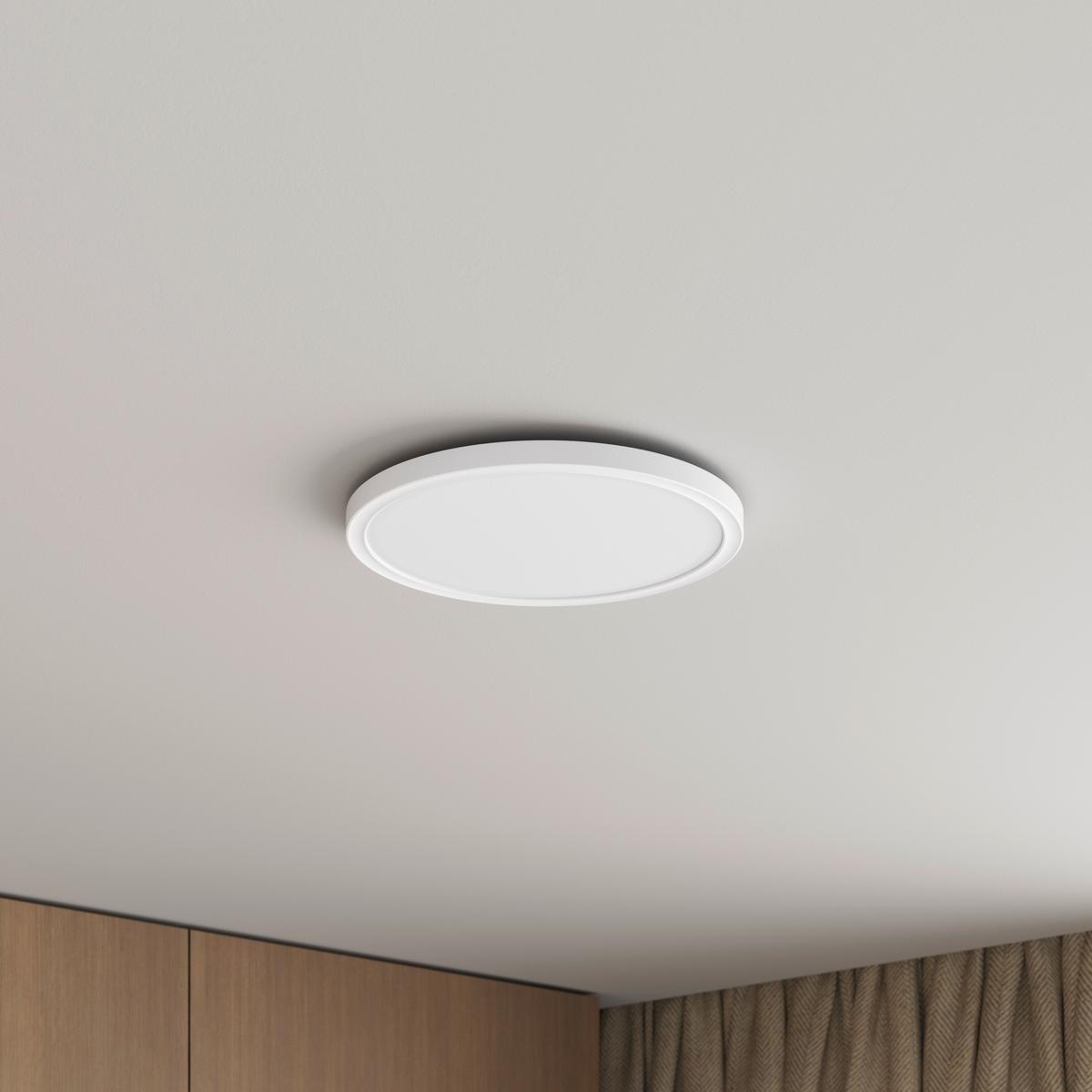 LAMPA SUFITOWA LED GIGA 8 *SBN* - biały, Basics, tworzywo sztuczne (29,3/2,8cm) - Novel