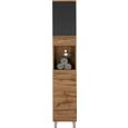 HOCHSCHRANK Eichefarben/Anthrazit - Chromfarben/Eichefarben, MODERN, Holzwerkstoff/Metall (35/194/33cm) - PREMIUM LIVING