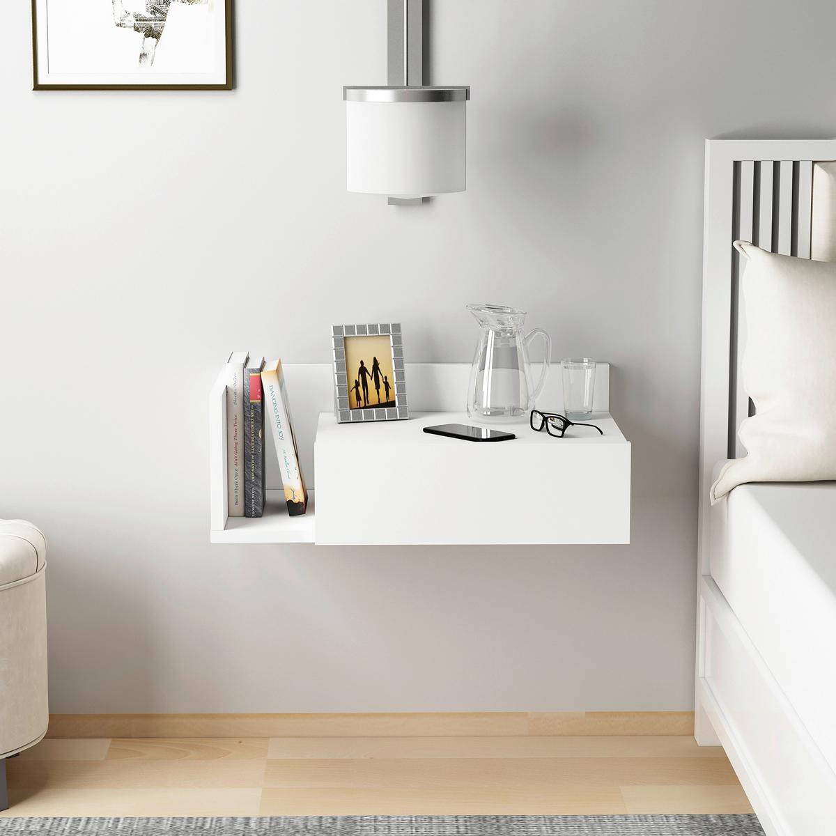 NACHTTISCH HEPHAISTOS - Weiss, Design, Holzwerkstoff (60/21,4/35cm) - MID.YOU