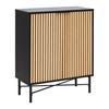 BYRÅ MADRID -EXKLUSIV- - svart/naturfärgad, Modern, metall/trämaterial (76/90/35cm) - Mömax