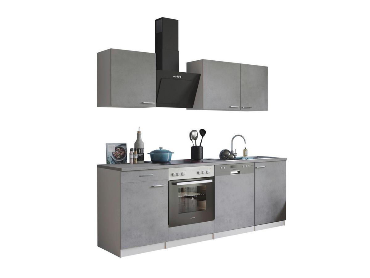 Kuhinjski Blok Z Aparati Malia, 220cm - barve nerjavečega jekla/siva, Basics, kovina/leseni material (220cm) - Respekta