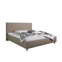 Polsterbett Baltimore Taupe ca. 180x200 cm - Taupe/Alufarben, MODERN, Textil/Metall (180/200cm) - Livetastic