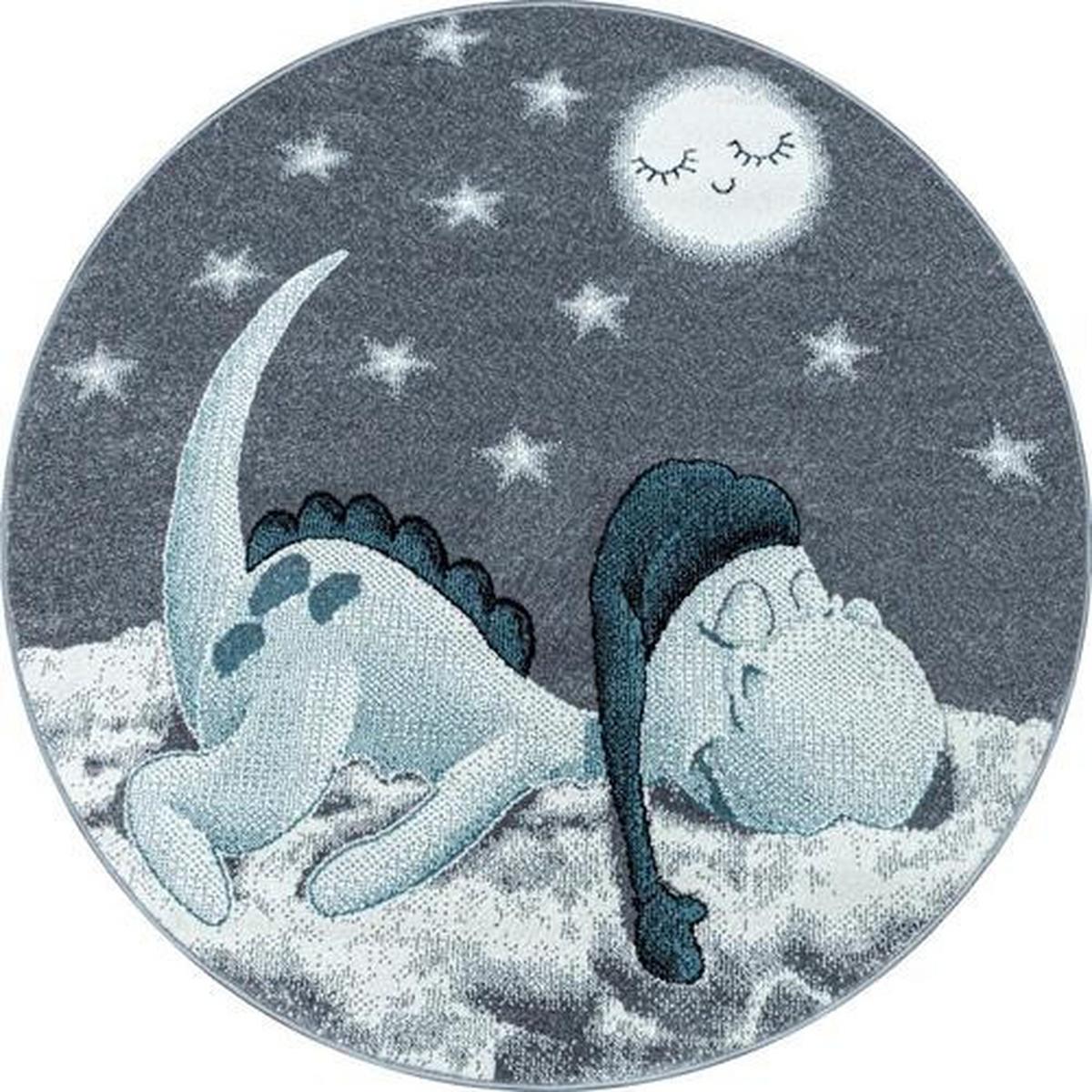 Kinderteppich Bambi Blau Ø ca. 120 cm - Blau, Trend, Textil (120cm) - Ben'n'jen