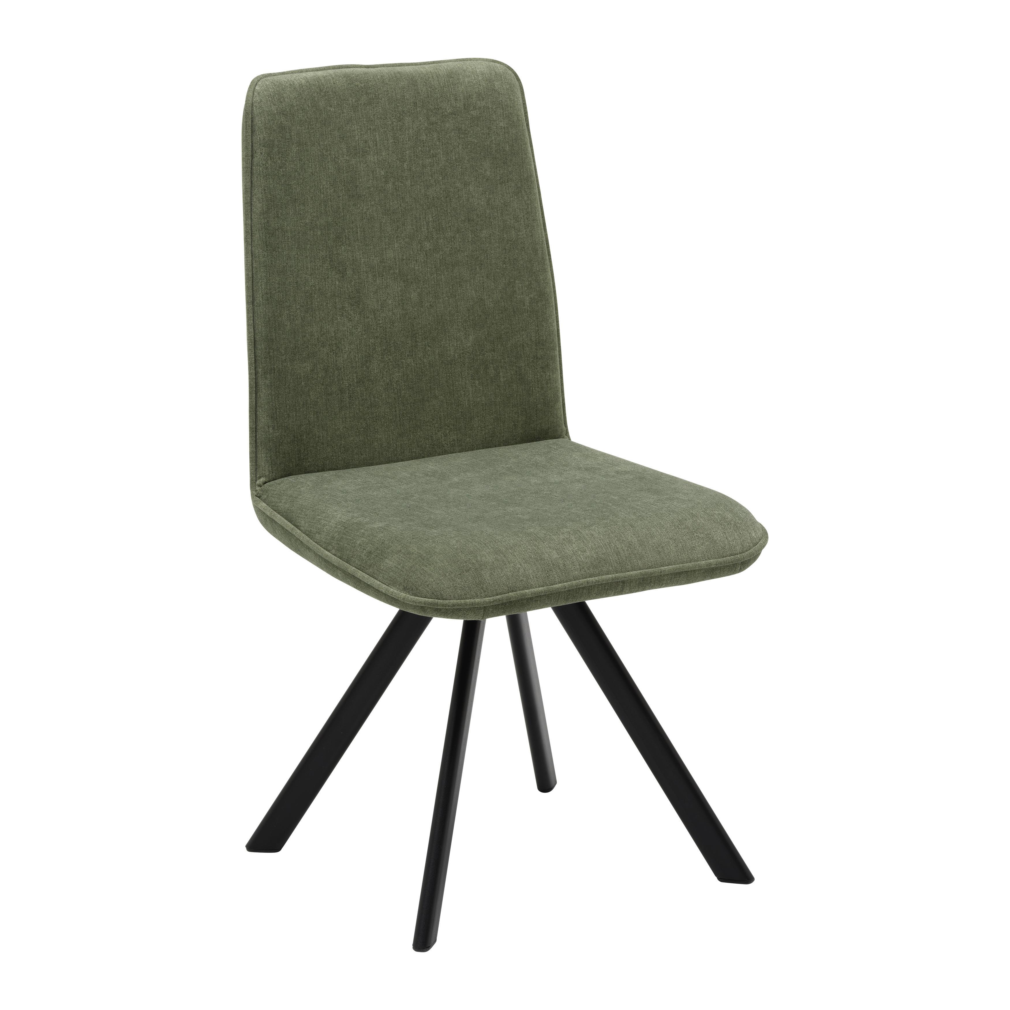 Stuhl Mendosa 100 in Grün - Schwarz/Grün, Basics, Textil/Metall (47/92/60cm) - Premium Living