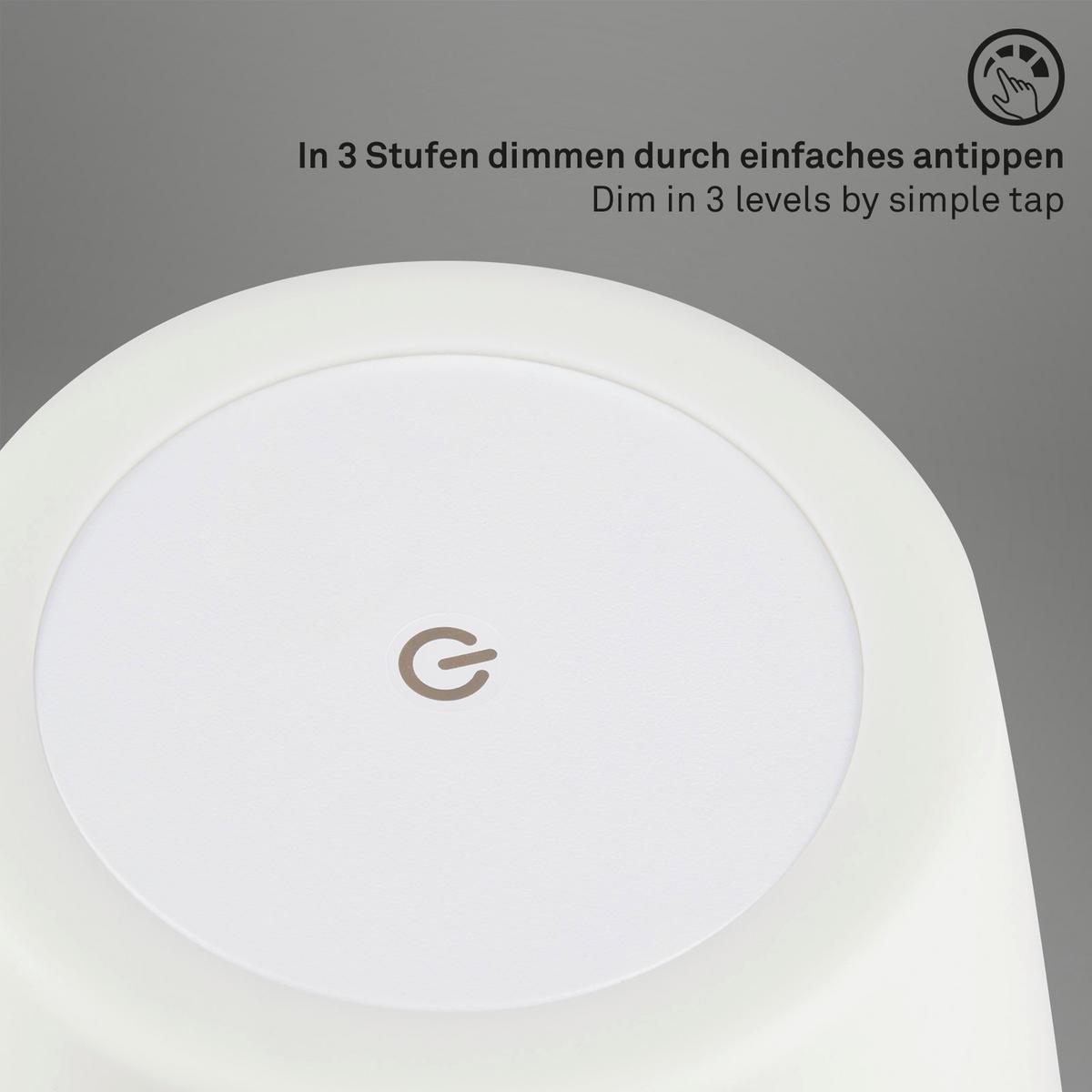 Akku-Tischleuchte Campi Weiß max. 3 Watt - Weiß, Basics, Kunststoff (30/14,5cm) - Briloner