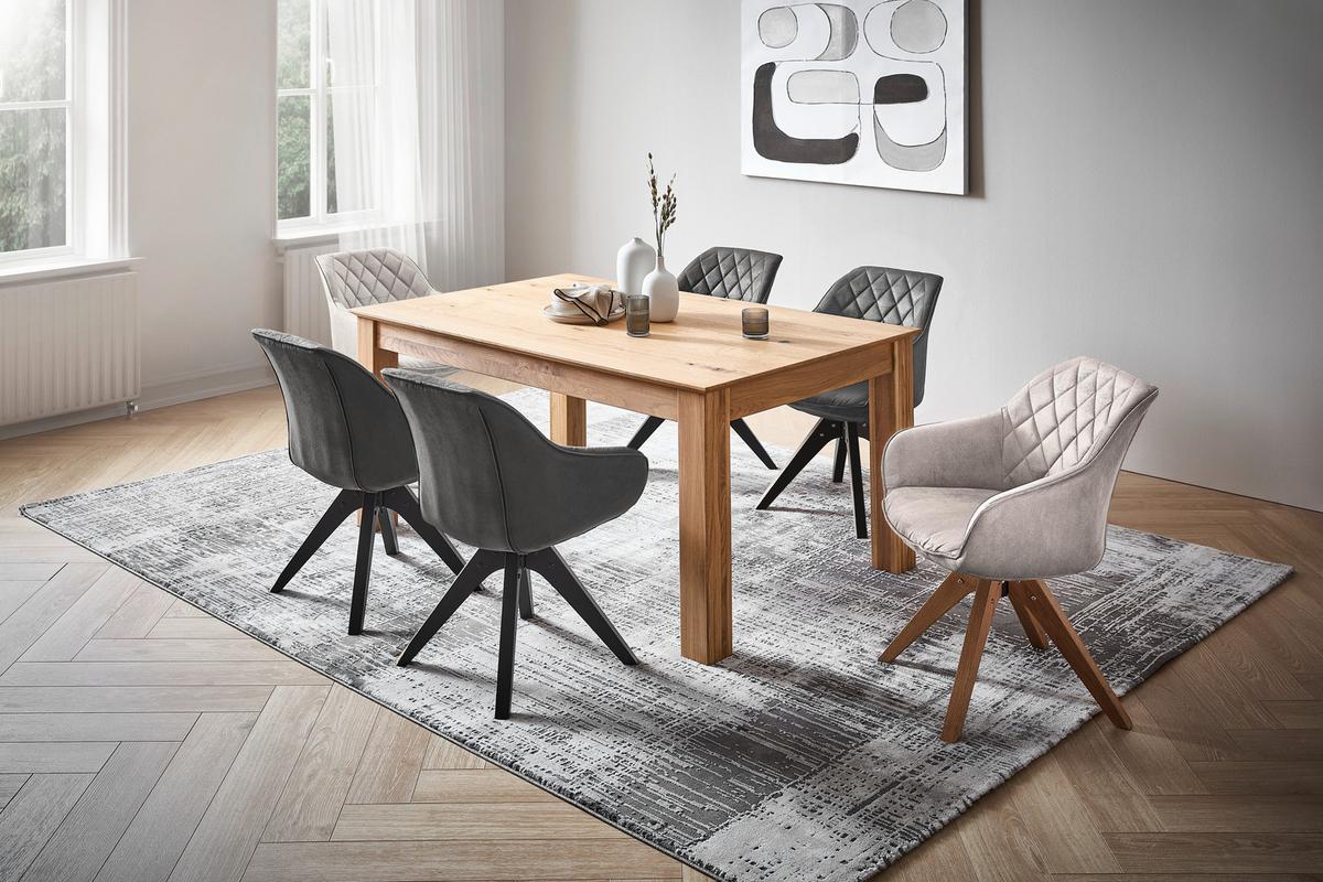 STÓŁ DO JADALNI FAMILIA - kolor dębowy, Konventionell, drewno (160-260/100/76cm) - Linea Natura