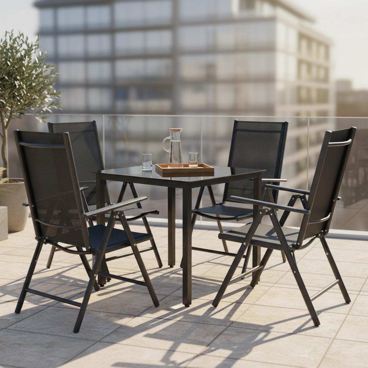 Vrtni Set Kalia, Črna, 5-Delno - črna, Basics, kovina - Gardenson