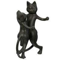Skulptur Katzenpaar Gatto Schwarz - Schwarz, Basics, Kunststoff (17,5/30,5/16cm)