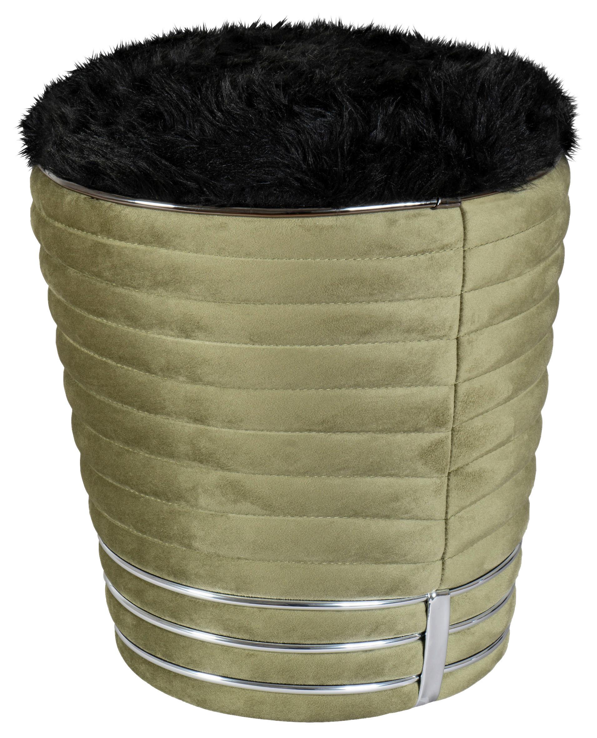 HOCKER DORIC 325 - Graphitfarben/Grün, Design, Textil (42/50cm) - Kayoom