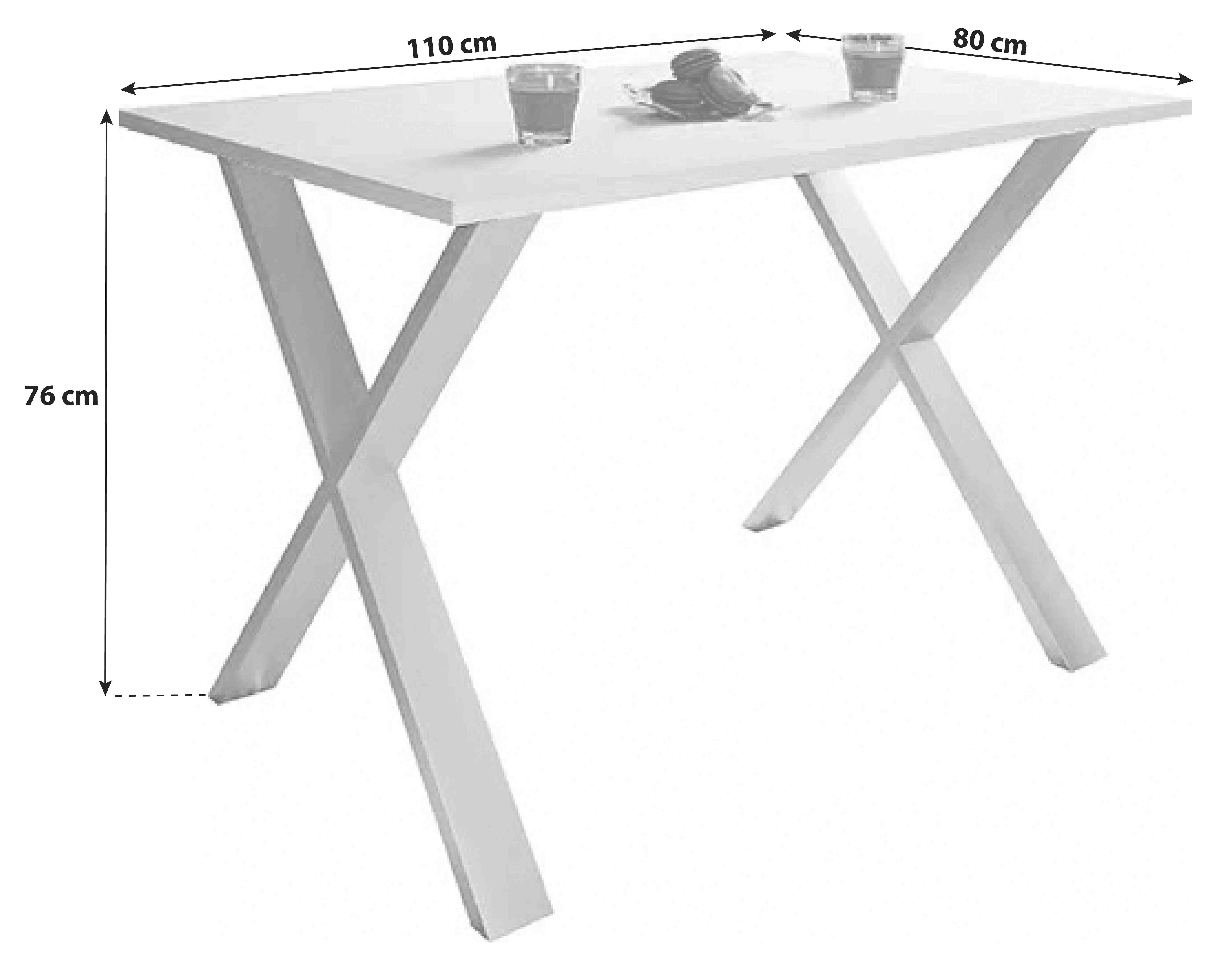 Jedilna Miza Xona, Bela, Črna - črna/bela, Basics, leseni material (110/80/76cm) - MID.YOU