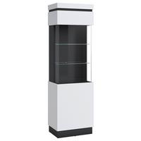 Vitrină CAMPANIA - alb/antracit, Trend, sticlă/material pe bază de lemn (60,1/200,5/40cm) - Modern Living