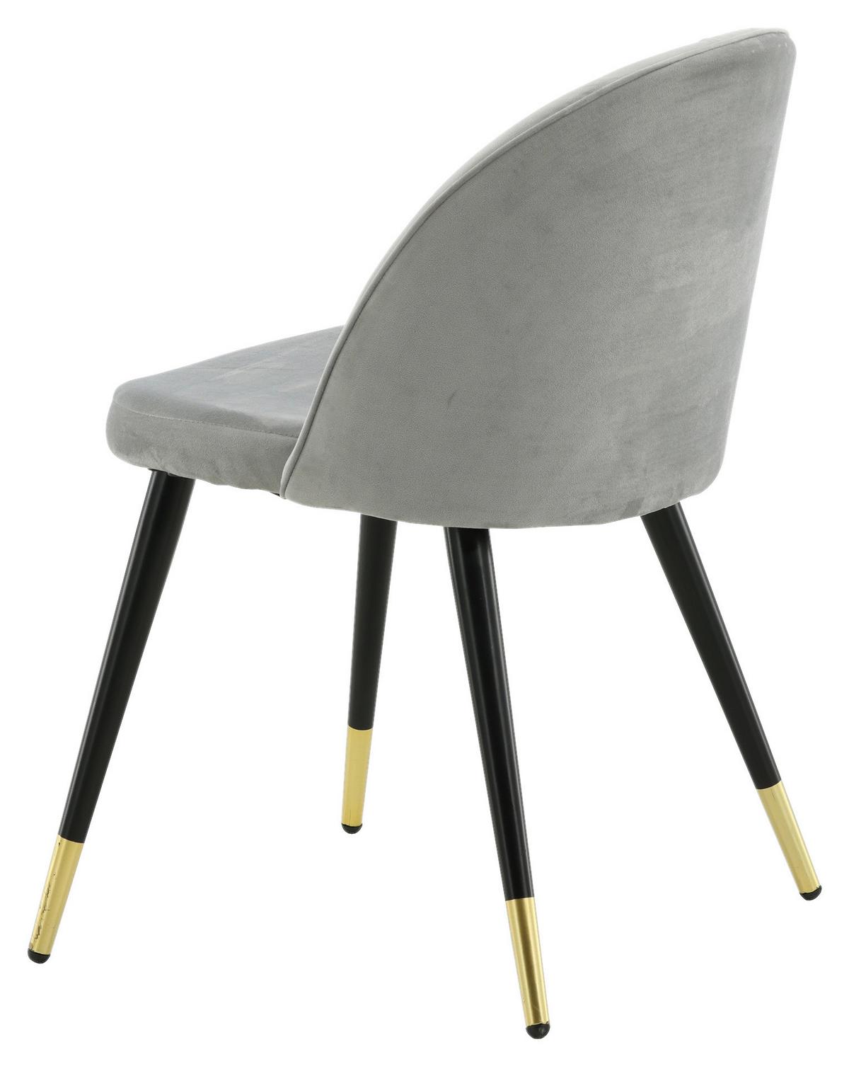 STUHL-SET VELVET - Hellgrau/Schwarz, Design, Textil/Metall (57/76.5/50cm) - Livetastic