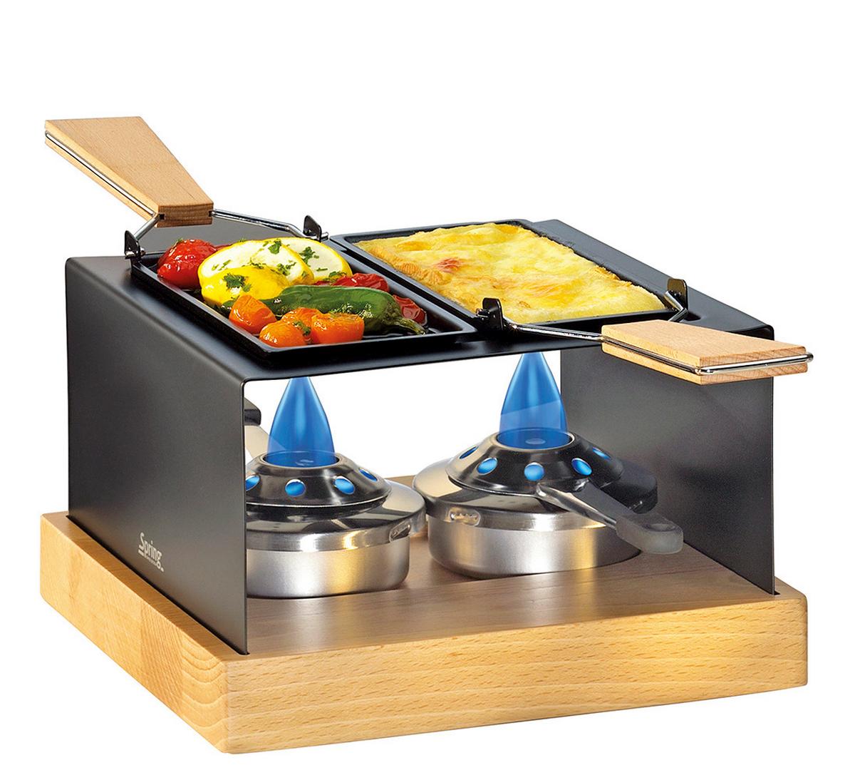 GRILL RACLETTE 3035107002 - czarny, Konventionell, metal/drewno (22,5/23,5/11,5cm) - Spring