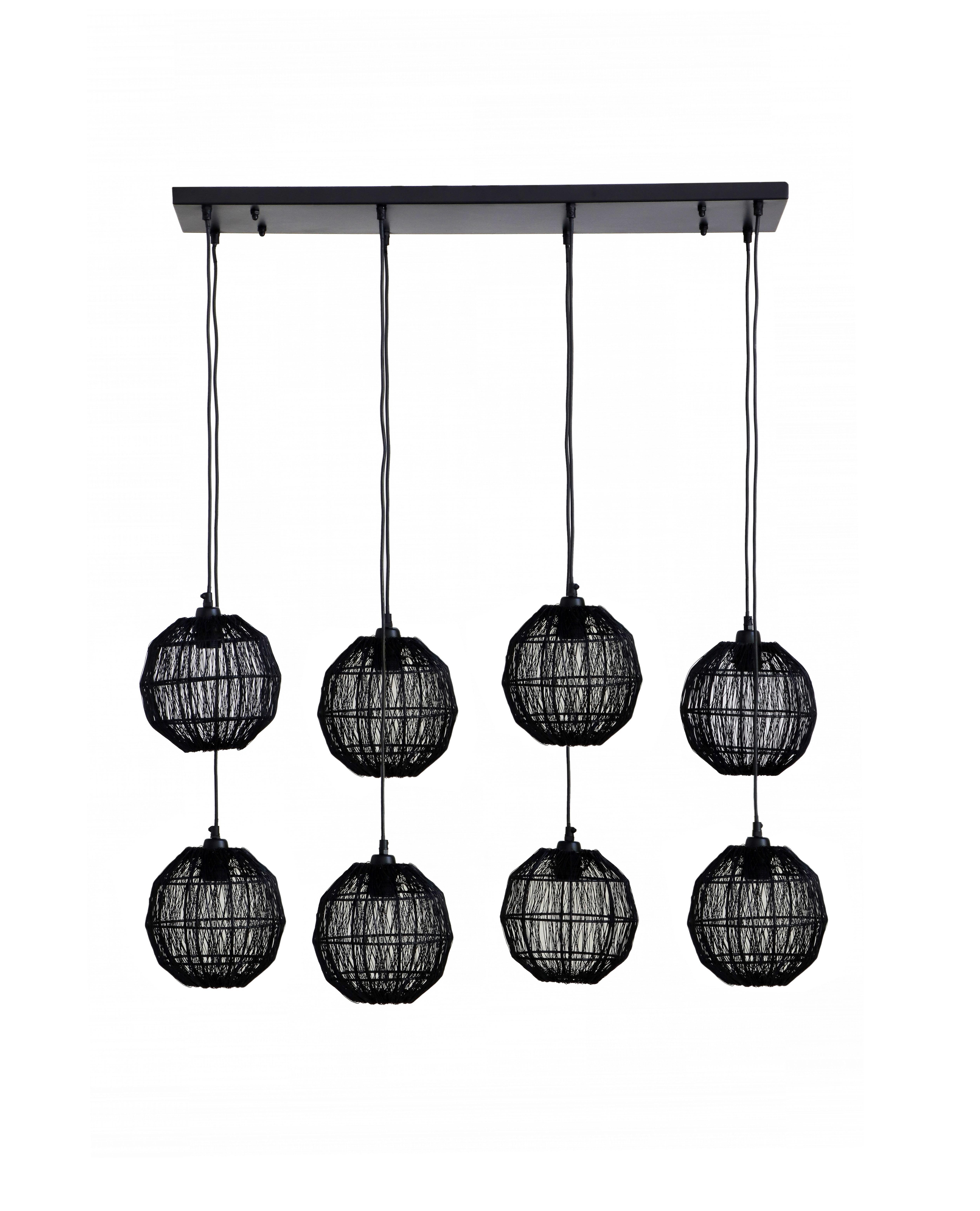 Hängeleuchte 14994-8H max. 25 Watt - Schwarz, Basics, Metall (94/24/140cm) - Globo