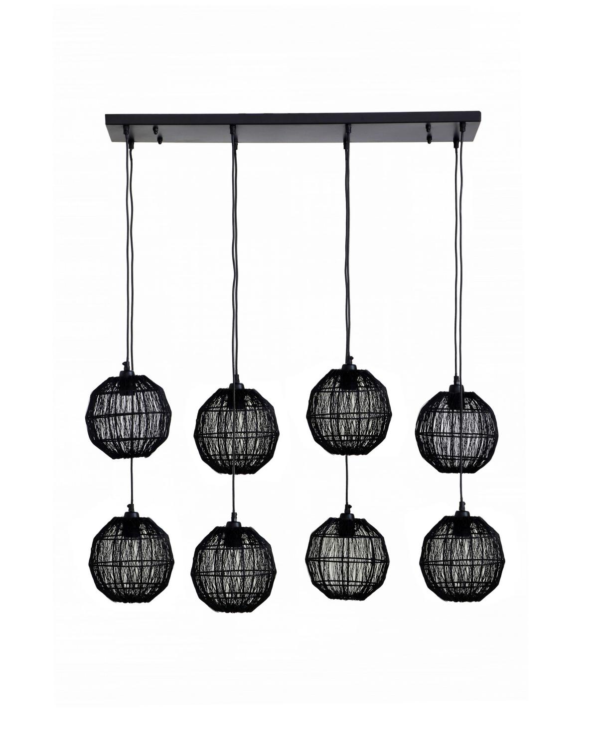 Hängeleuchte 14994-8H max. 25 Watt - Schwarz, Basics, Metall (94/24/140cm) - Globo