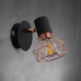 Wandspot Jessy - Schwarz/Kupferfarben, MODERN, Metall (12,5/10/12,5cm) - MODERN LIVING