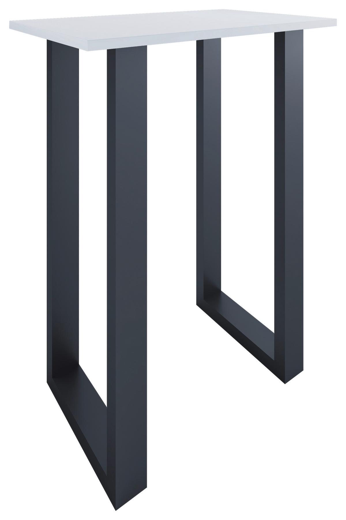 Bartisch Xona ca. 80x102x50 cm Weiß/Schwarz - Schwarz/Weiß, KONVENTIONELL, Holzwerkstoff/Metall (80/50/102cm)