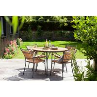 Gartentisch Ellen Holz Teakfarben rostfrei - Anthrazit/Teakfarben, KONVENTIONELL, Holz/Metall (110/110/74cm) - Gardenson