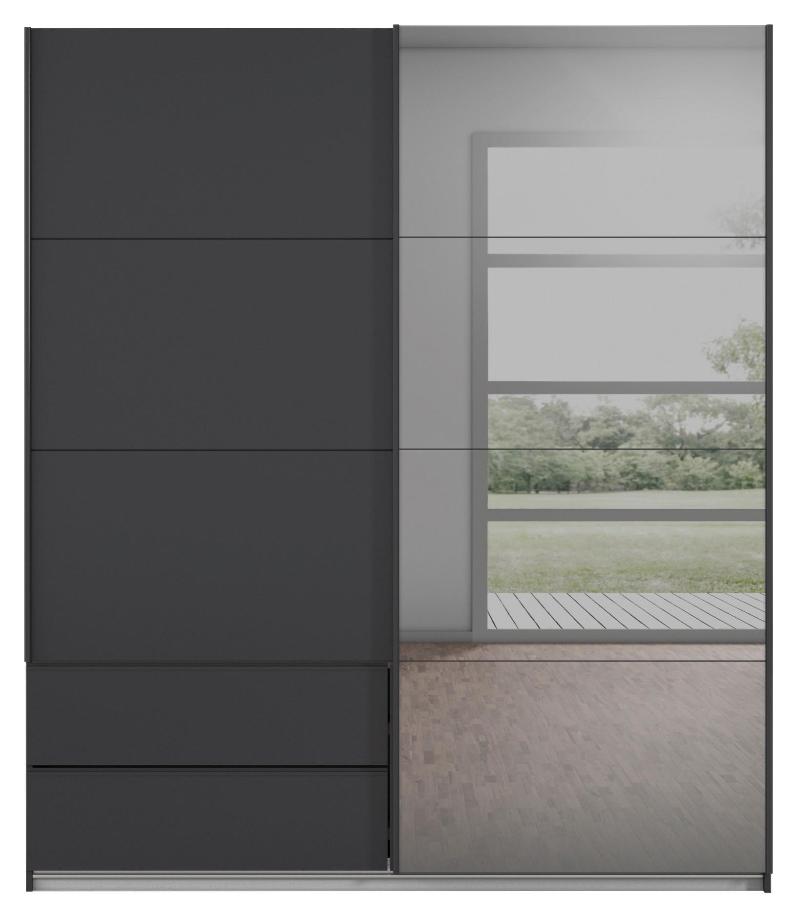 Schwebetürenschrank Elara Grau - Weiß/Grau, KONVENTIONELL, Holzwerkstoff (181/210/62cm) - Premium Living