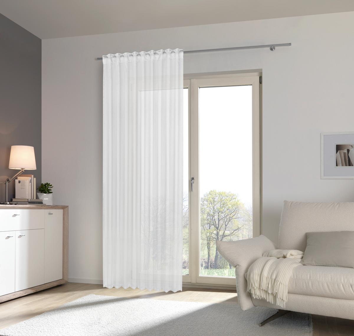 ZASŁONA GOTOWA ALLURE - biały, Basics, tkanina (140/245cm) - Esposa