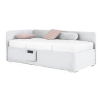 PAT REMI - alb/culoare natur, Konventionell, lemn/textil (90/200cm) - Mömax