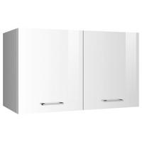 Küchenoberschrank Mailand Weiß Hochglanz - Weiß Hochglanz/Silberfarben, MODERN, Holzwerkstoff/Metall (100/57/34cm) - Held