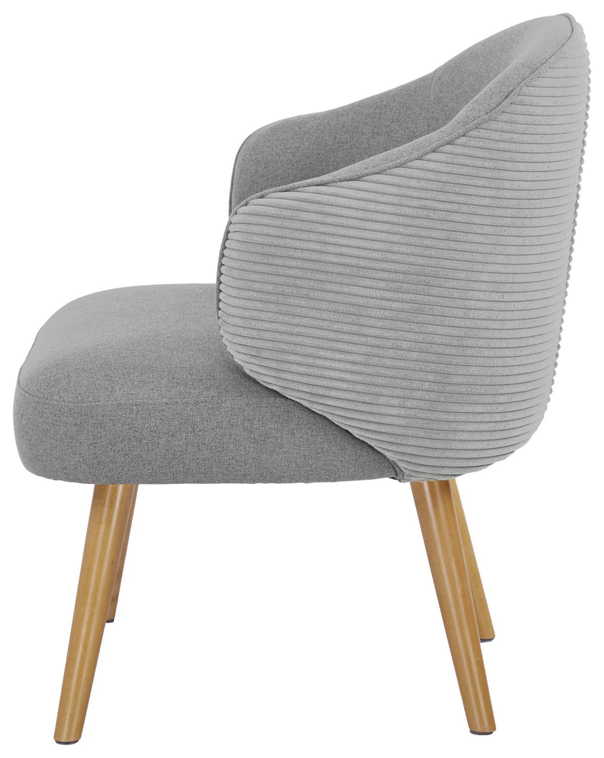 Fotelja Como - prirodne boje/svijetlo siva, Moderno, drvo/tekstil (70/81/69cm) - Mömax