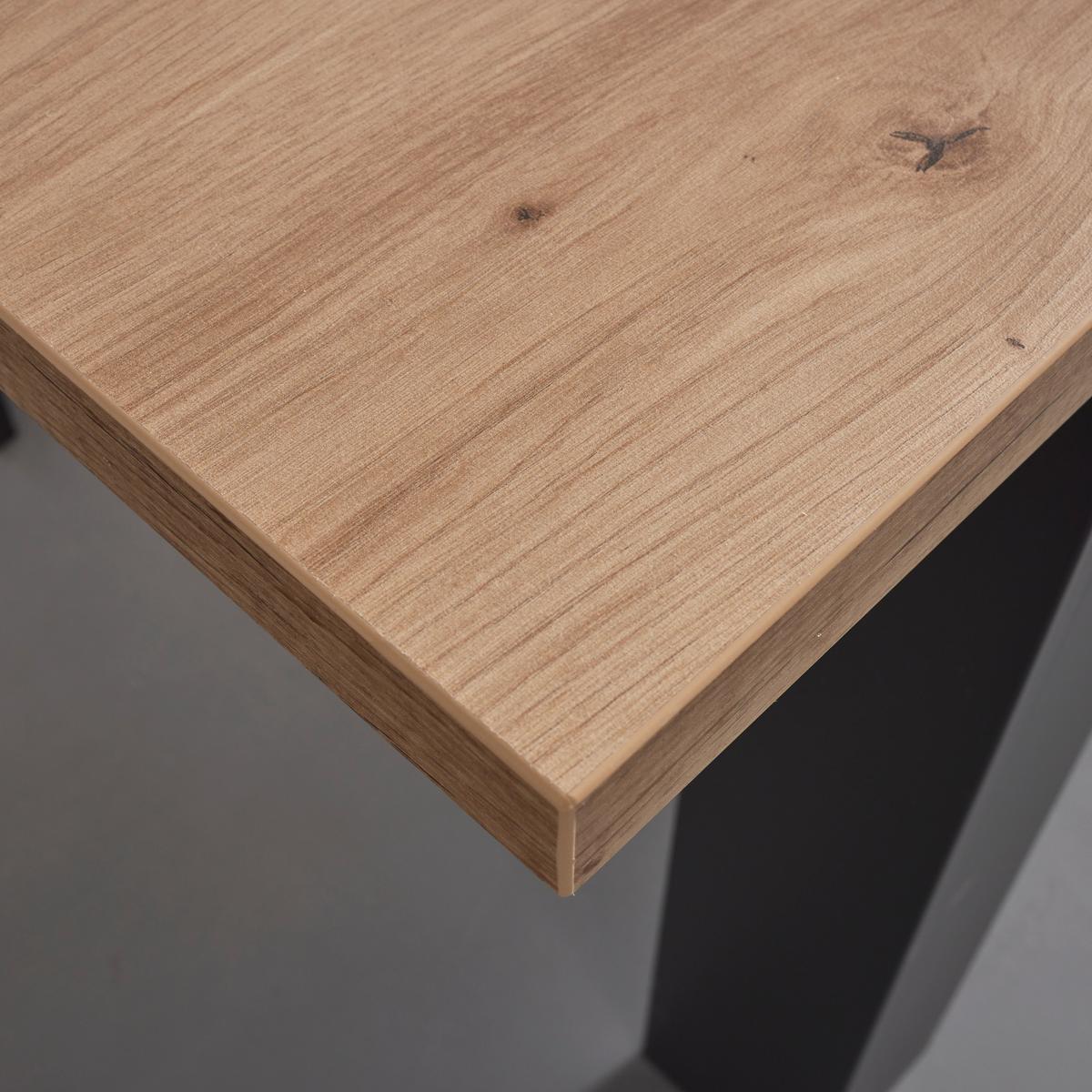 Raztegljiva Miza Claudio, Temno Siva, Hrast, 160-200x90 - temno siva/črna, Moderno, leseni material/les (160-200/90/76cm) - Bessagi Home