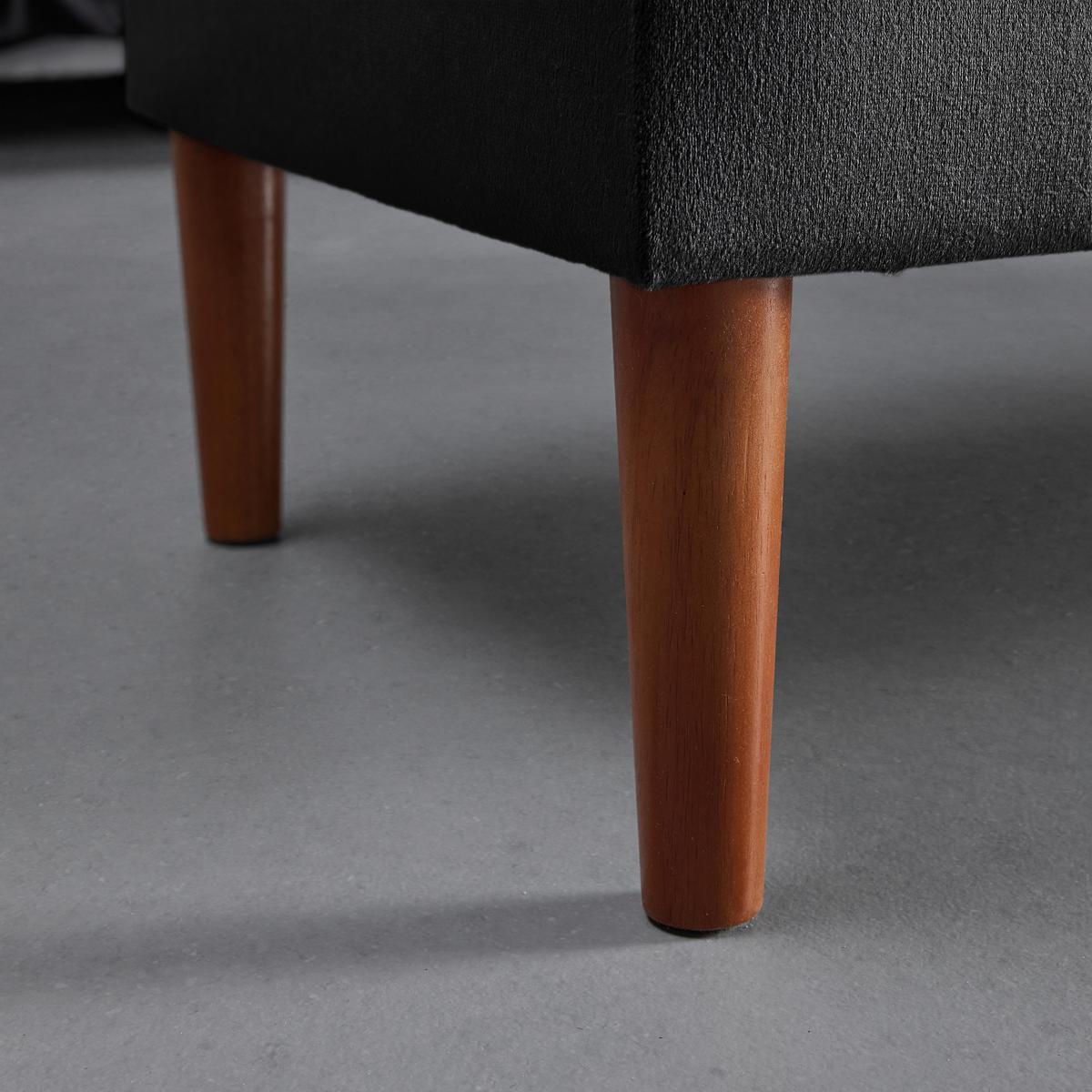 Hockerbank Jessy Schwarz Samt Gepolstert mit Stauraum - Buchefarben/Schwarz, MODERN, Holz/Textil (150/50/55cm) - Bessagi Home