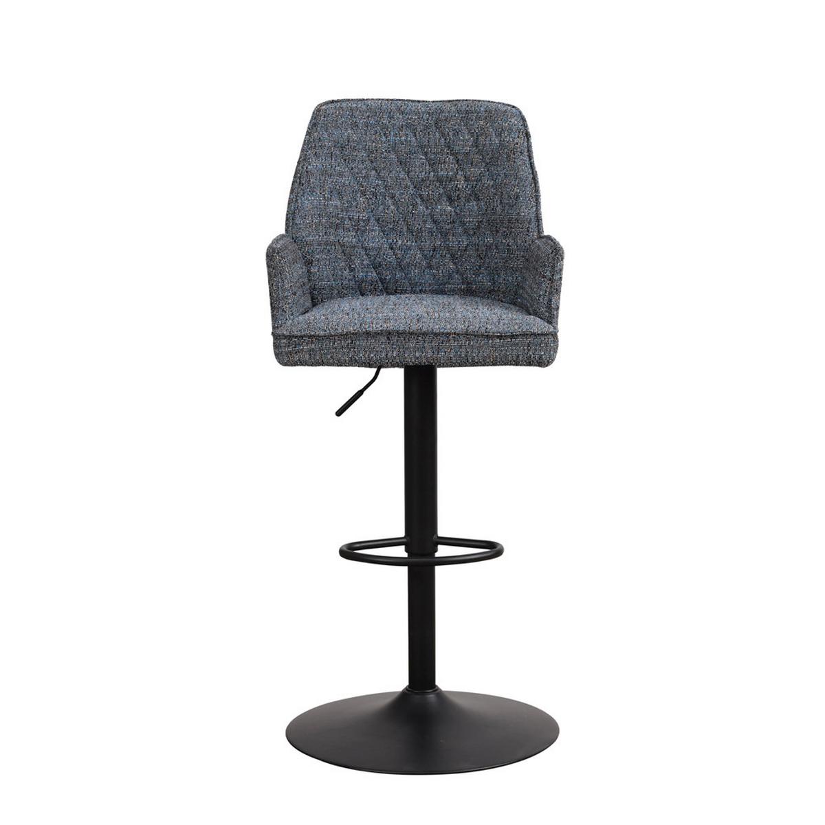 BARHOCKER-SET DONNY - Blau/Schwarz, Design, Textil/Metall (54/100/58cm) - MID.YOU