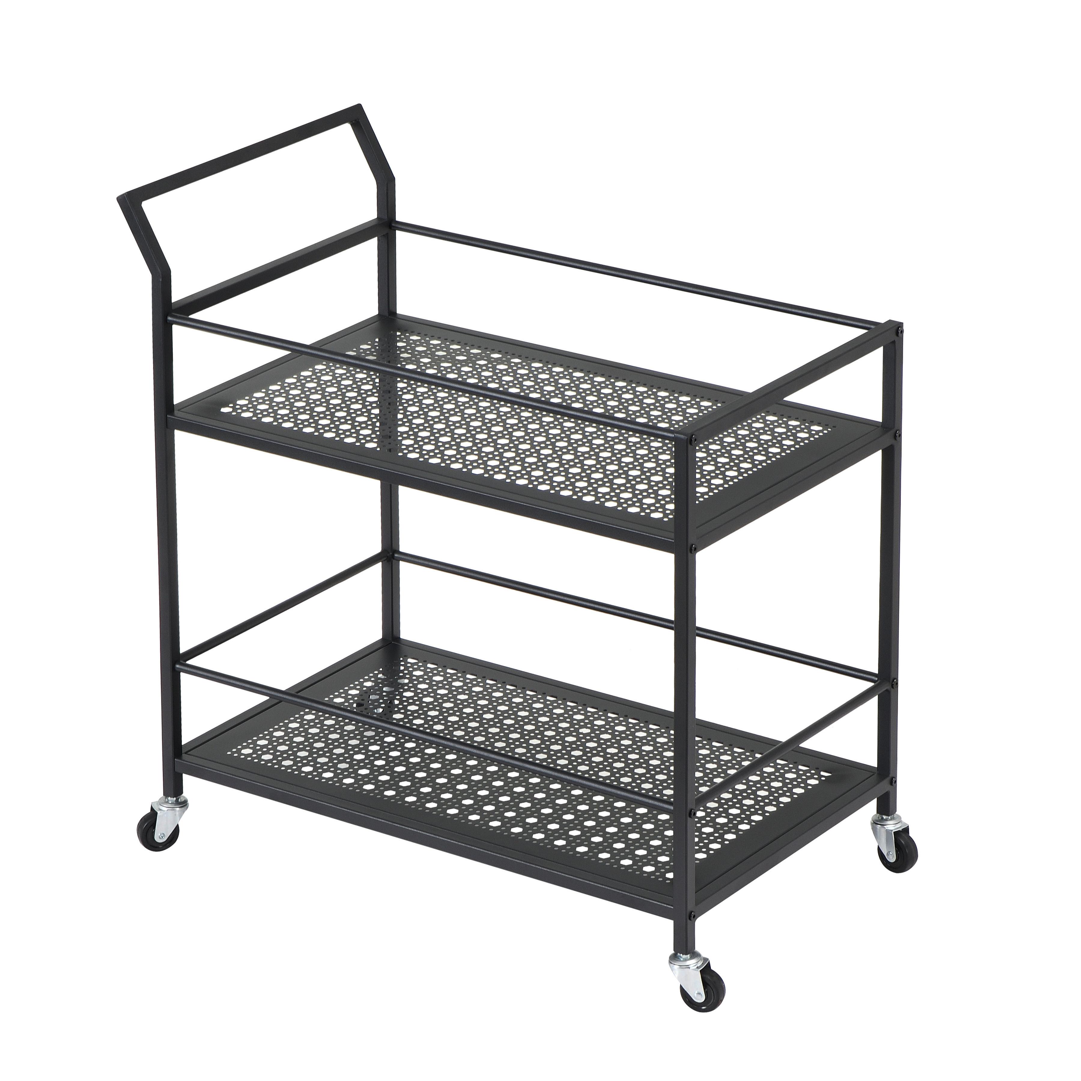Servierwagen Wl7.321 - Schwarz, Design, Kunststoff/Metall (79/45/83cm) - MID.YOU