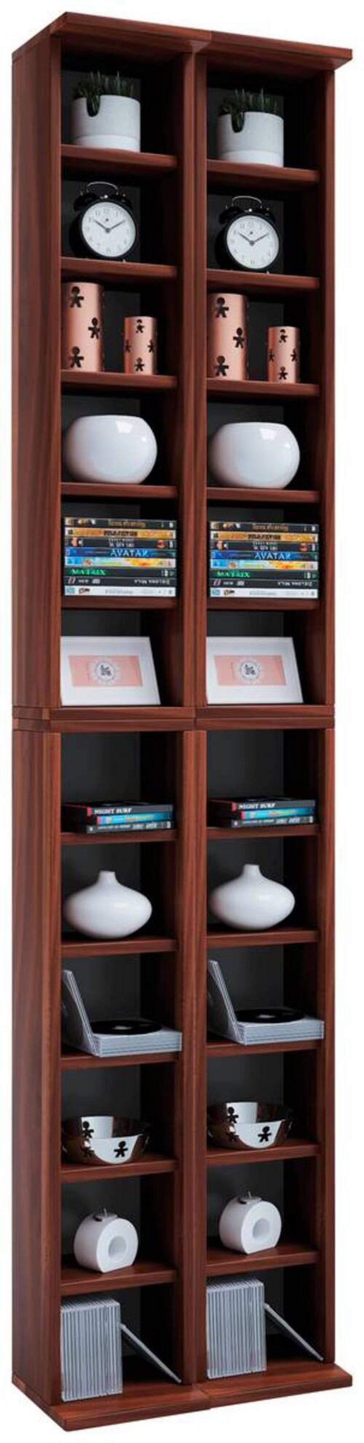 CD-Regal Almera in Nussbaumfarbe, B: 42 cm - Nussbaumfarben, KONVENTIONELL, Holzwerkstoff (42/183/20cm) - MID.YOU