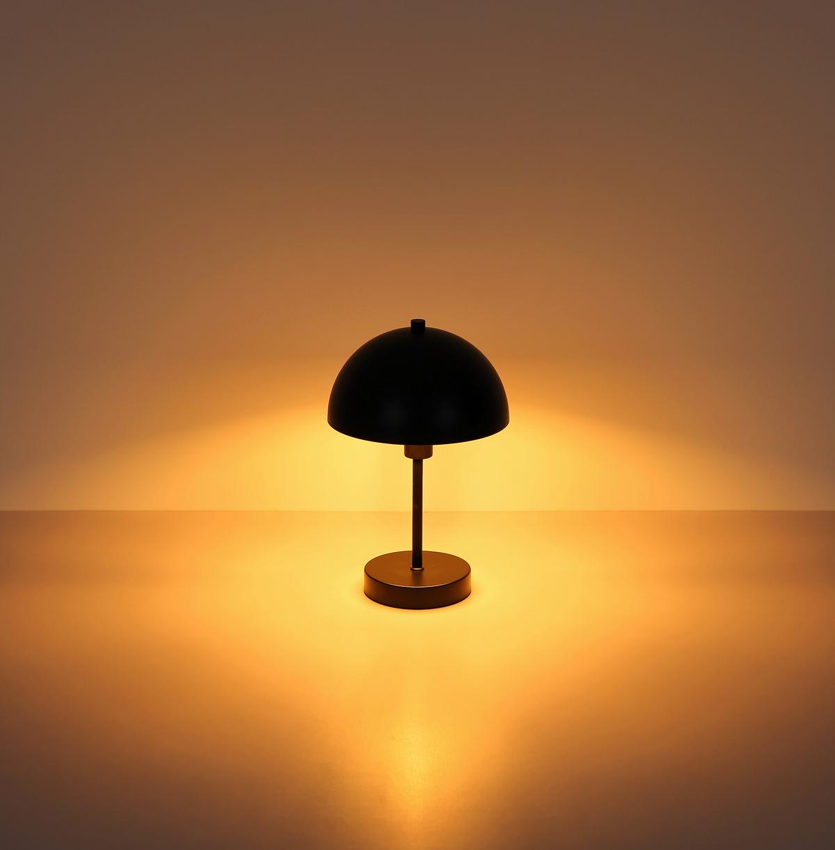 TISCHLEUCHTE 24009B ATOMA I - Schwarz, Design, Kunststoff/Metall (20/31cm) - Globo