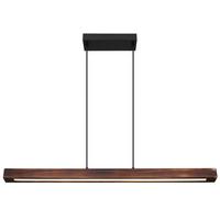 LED-Hängeleuchte Tibeon Schwarz/Dunkelbraun max.28Watt - Dunkelbraun/Schwarz, Natur, Holz/Kunststoff (90/8/120cm) - Globo