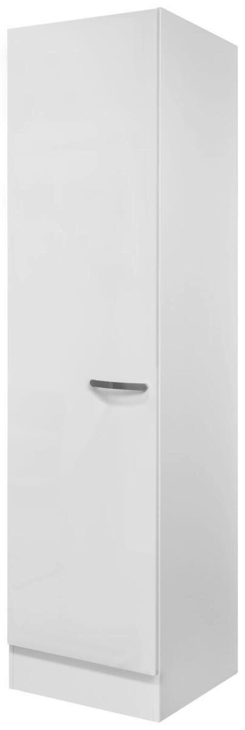 GESCHIRRSCHRANK ALBA GE 50 - Edelstahlfarben/Weiß Hochglanz, MODERN, Holzwerkstoff/Metall (50/200/57cm) - FlexWell