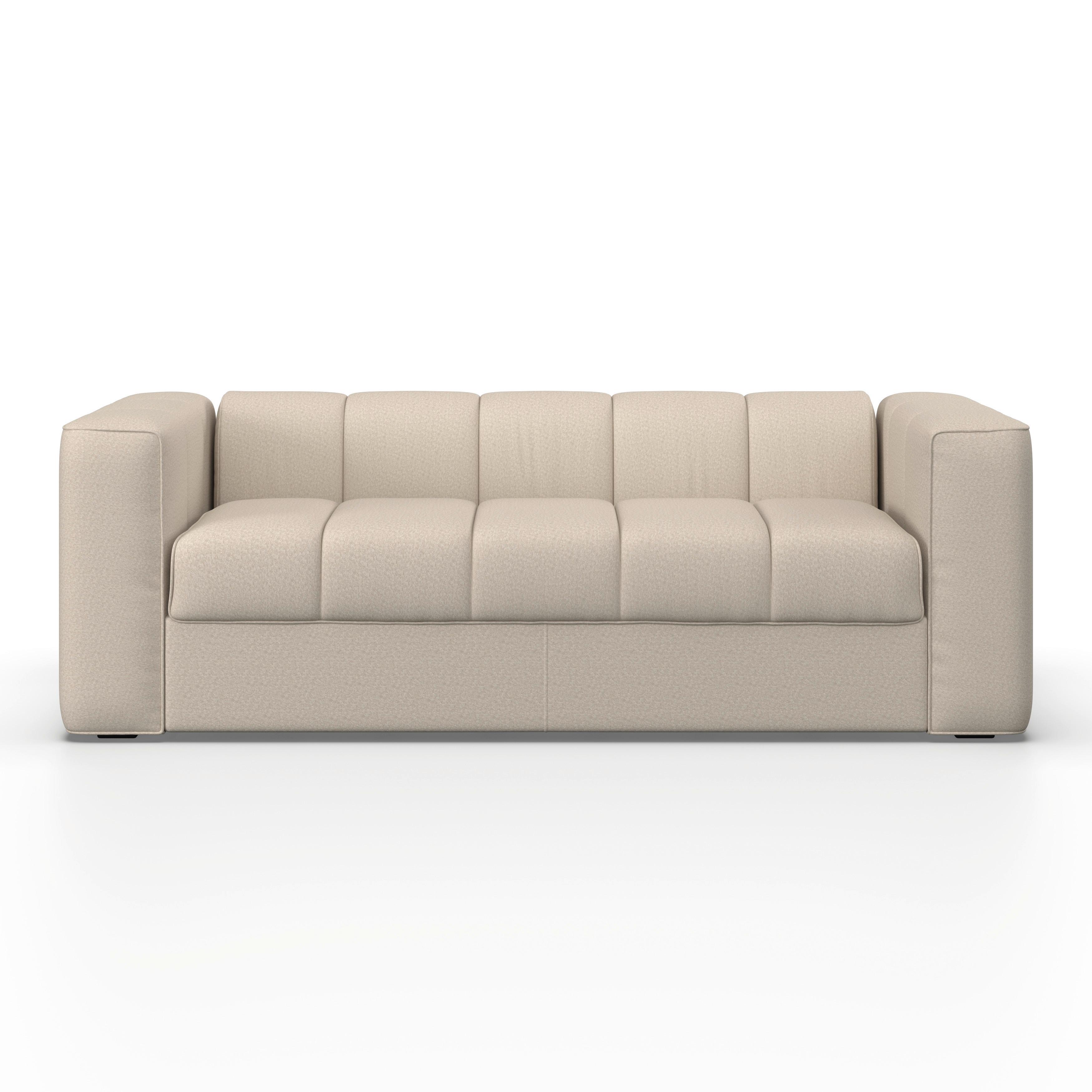 Schlafsofa Miranda Bouclé Beige - Beige/Schwarz, MODERN, Holz/Holzwerkstoff (207/71/98cm) - Bessagi Home