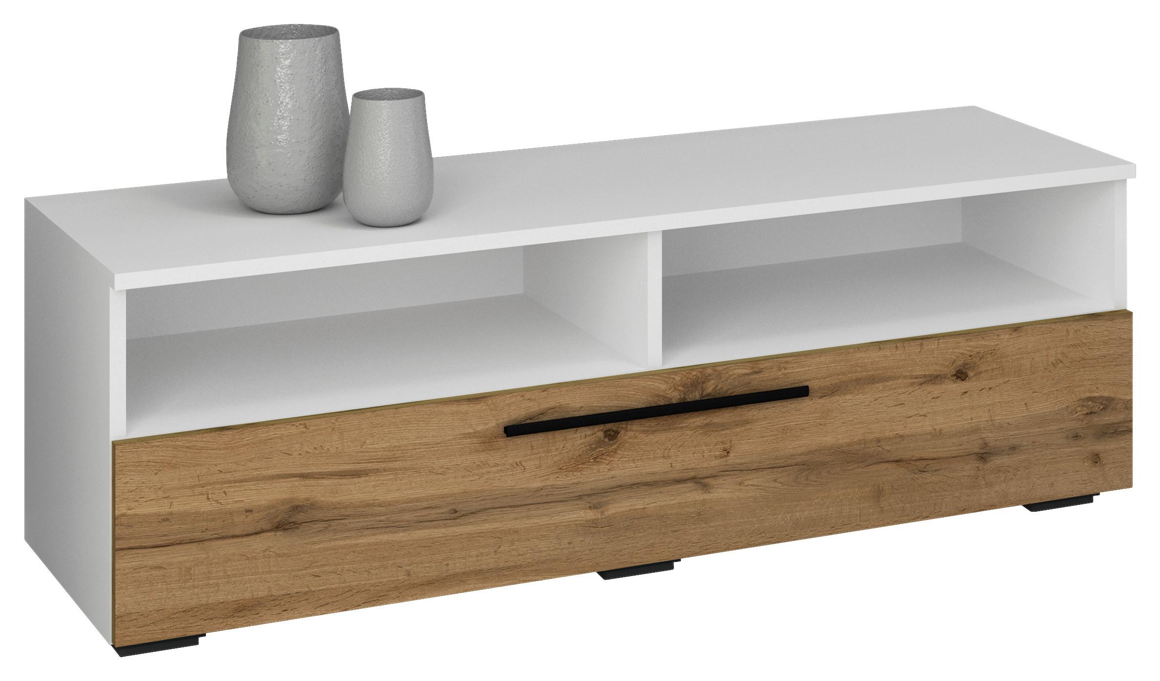 Nizka Omarica Arila, Hrast, Bela - črna/bela, Moderno, kovina/umetna masa (115/39/40cm) - MID.YOU