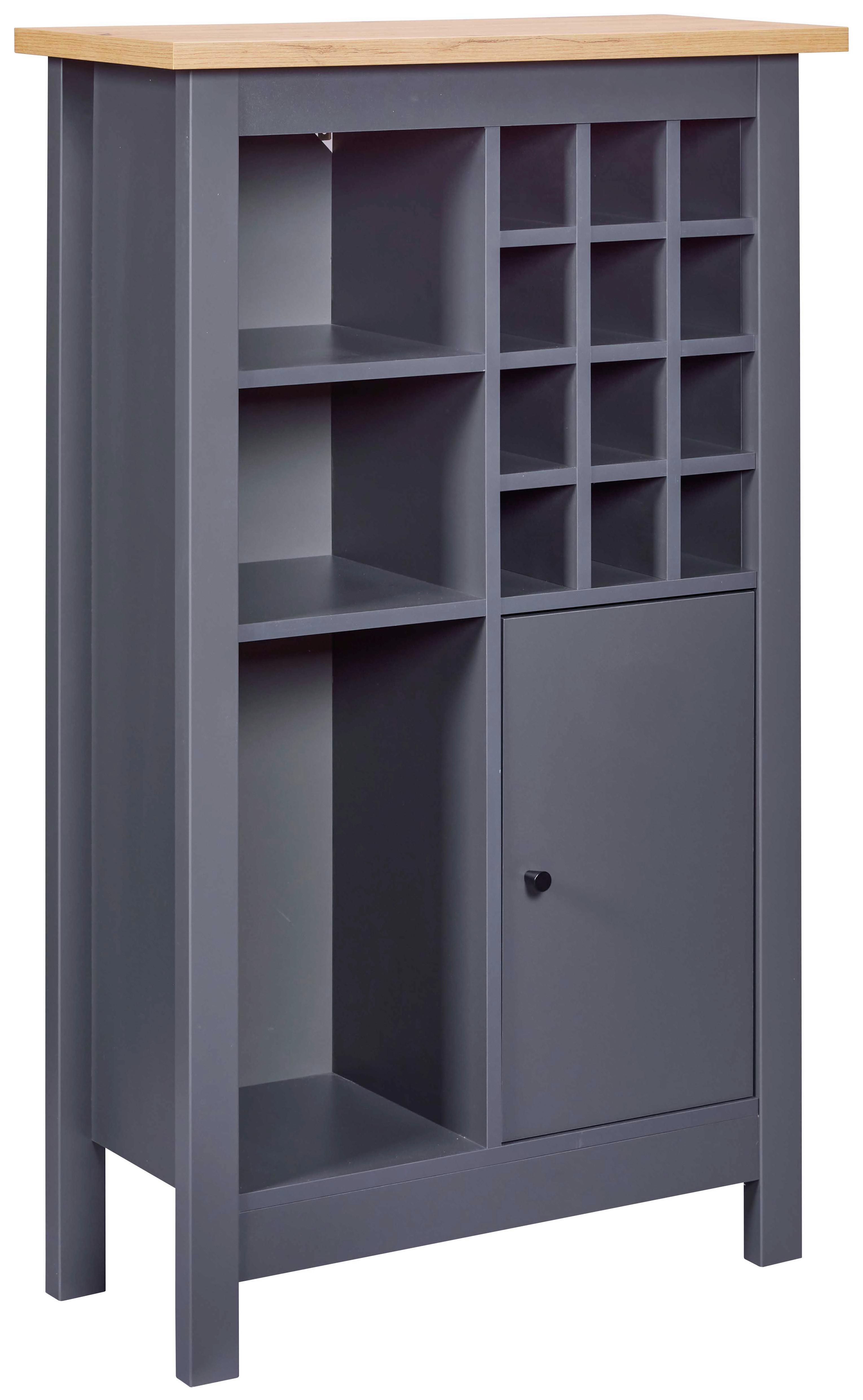 Weinschrank Venet, Anthrazit/Artisan Eiche - Anthrazit/Schwarz, MODERN, Holzwerkstoff/Kunststoff (76,8/124,4/33cm) - Mömax