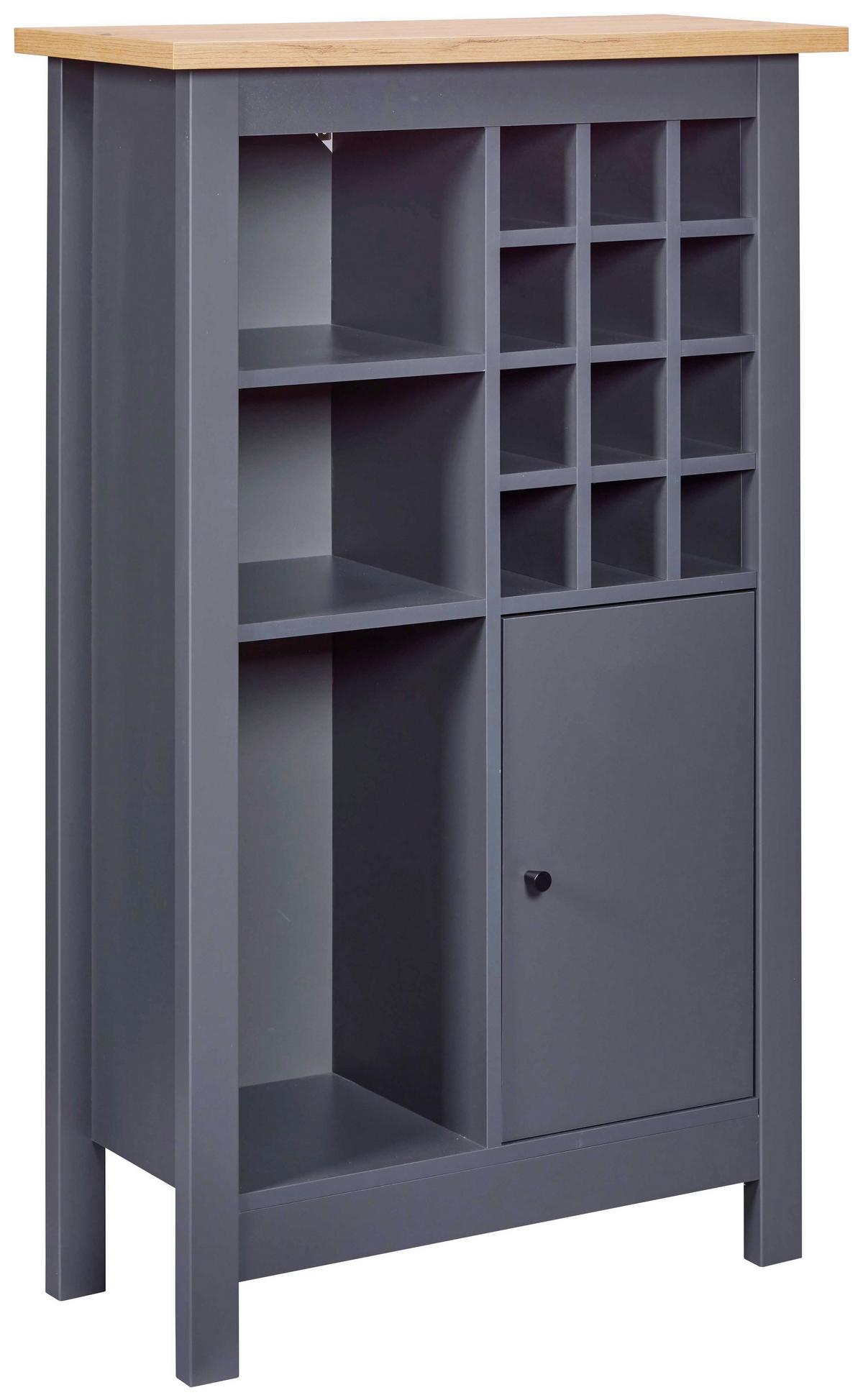 Weinschrank Venet, Anthrazit/Artisan Eiche - Anthrazit/Schwarz, MODERN, Holzwerkstoff/Kunststoff (76,8/124,4/33cm) - Mömax