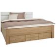 Bett Eichefarben/Weiß 185x208cm - Eichefarben, KONVENTIONELL, Holzwerkstoff/Textil (208/185/104cm) - Modern Living