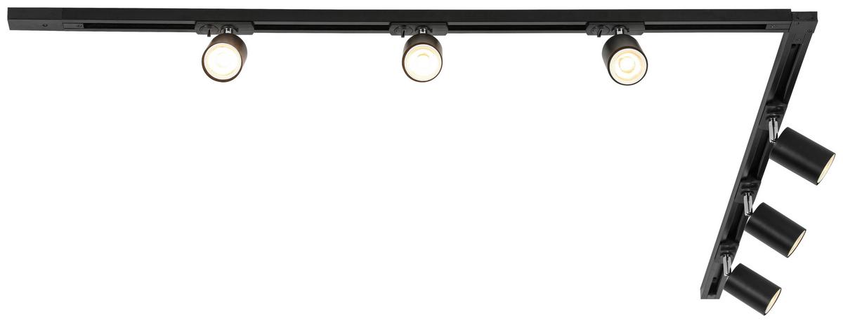 SYSTEM SZYNOWY BINE - czarny/kolor chromowy, Trend, tworzywo sztuczne/metal (110/104/14cm) - Novel