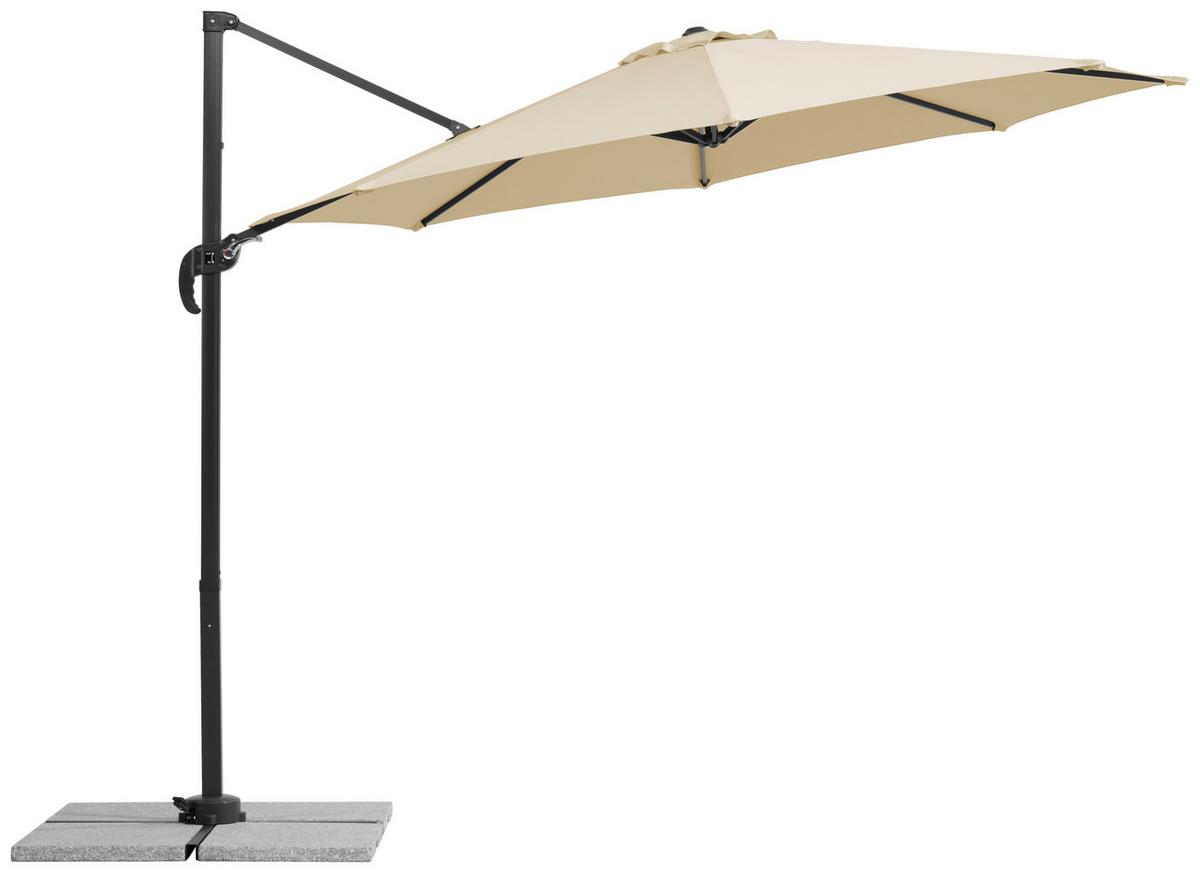 Ampelschirm Rhodos ca. 352x244 x300 cm Naturfarben - Anthrazit/Naturfarben, Basics, Textil/Metall (352/244/300cm) - Schneider