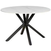 Jedilna Miza Birmingham, Keramika, Bela, Ø 118cm - črna/bela, Trendi, kovina/keramika (118/76/118cm) - MID.YOU