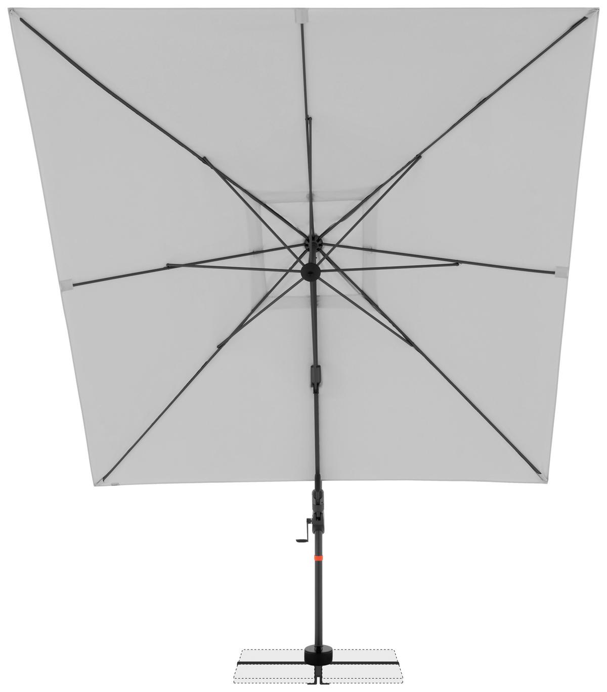 Ampelschirm Myzone Hellgrau ca. 280x280cm - Anthrazit/Hellgrau, Basics, Textil/Metall (280/280cm) - Doppler