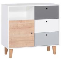 Komoda Concept, Siva, Grafit, Bela - siva/barve hrasta, Moderno, umetna masa/leseni material (103,5/96,5/45cm) - MID.YOU