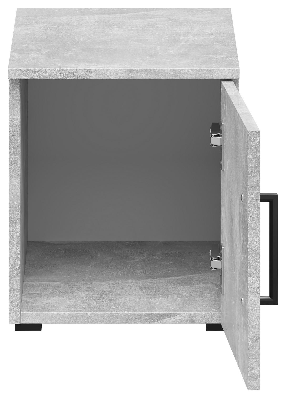 Aufsatzschrank Multistauraum Betonoptik - Schwarz/Grau, MODERN, Holzwerkstoff/Kunststoff (30cm) - Mömax