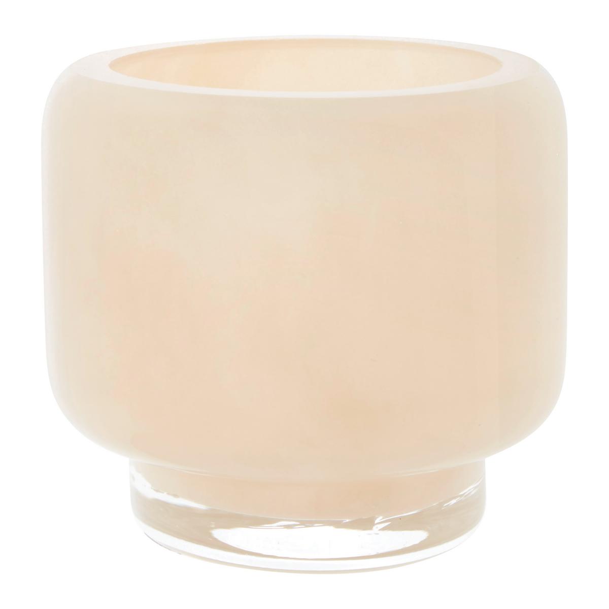 Windlicht Glow in Creme - Creme, KONVENTIONELL, Glas (7/6,5cm) - Modern Living