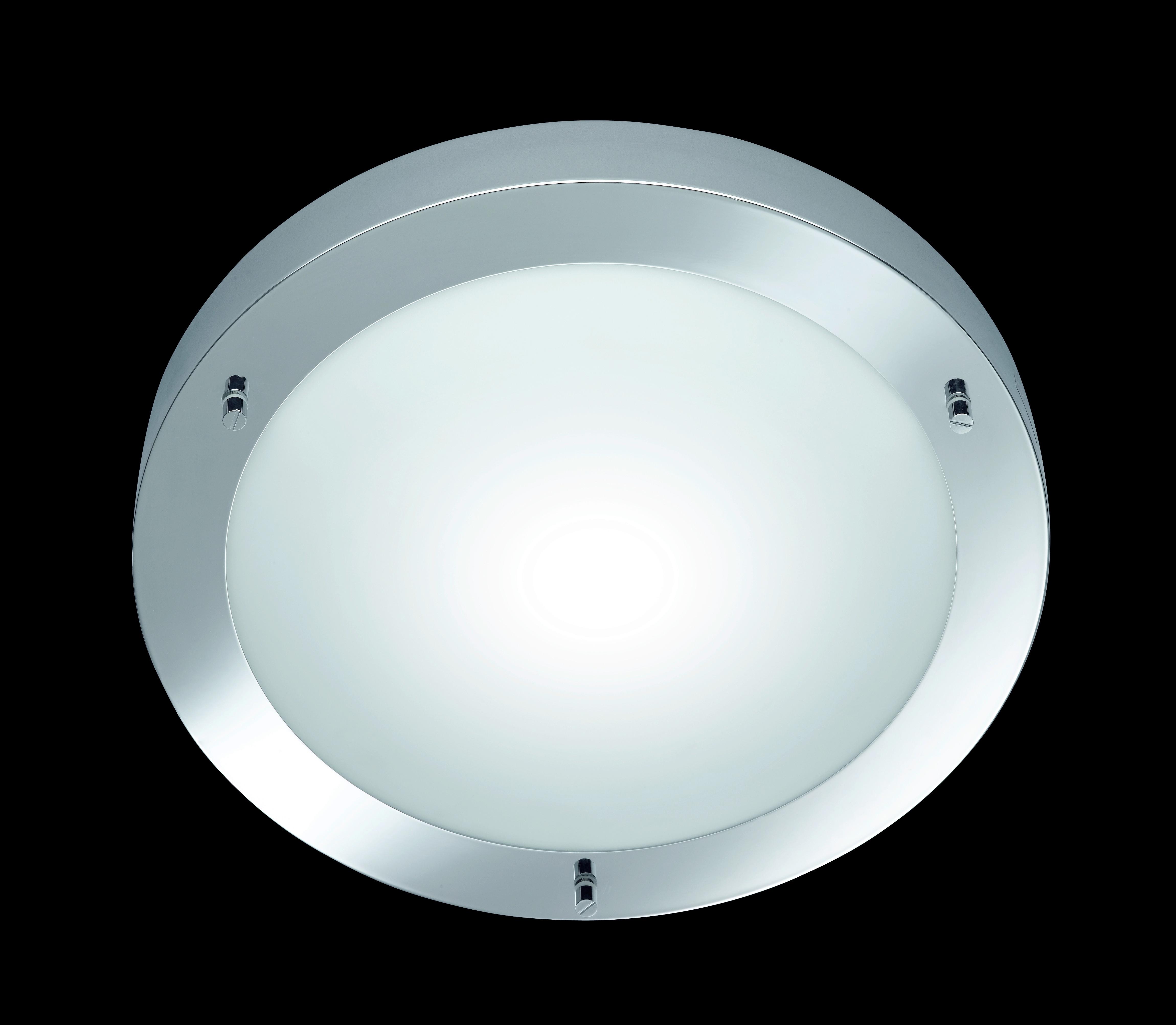 Badezimmer-Deckenleuchte Condus in Weiß/Chrom max. 60 W - Chromfarben/Weiß, Basics, Glas/Metall (31,5/8,0cm) - Trio Leuchten